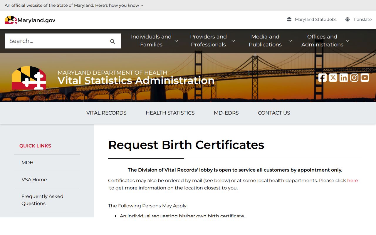 Potomac people search birth certificate eligibility and ordering options